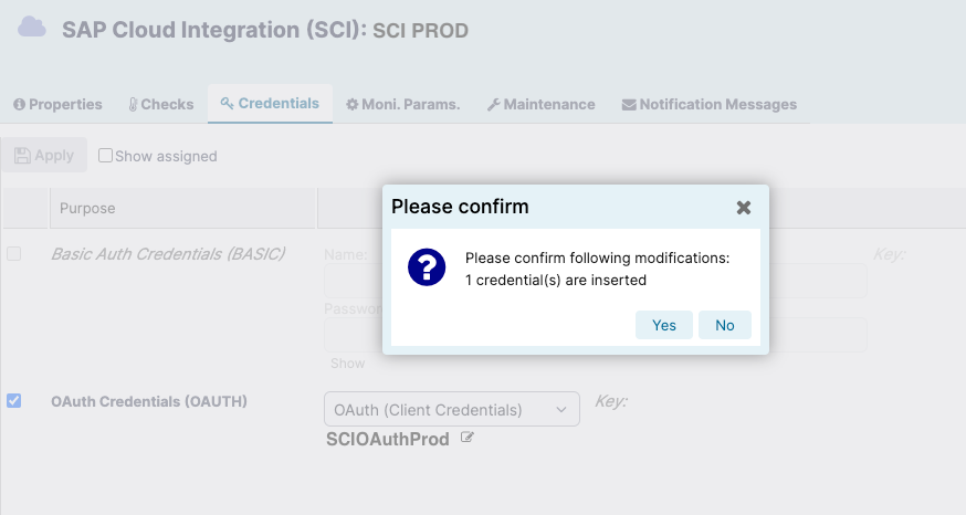Modification Confirmation