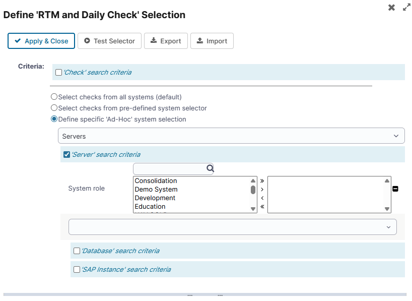 An example of how to create an ad-hoc check selector