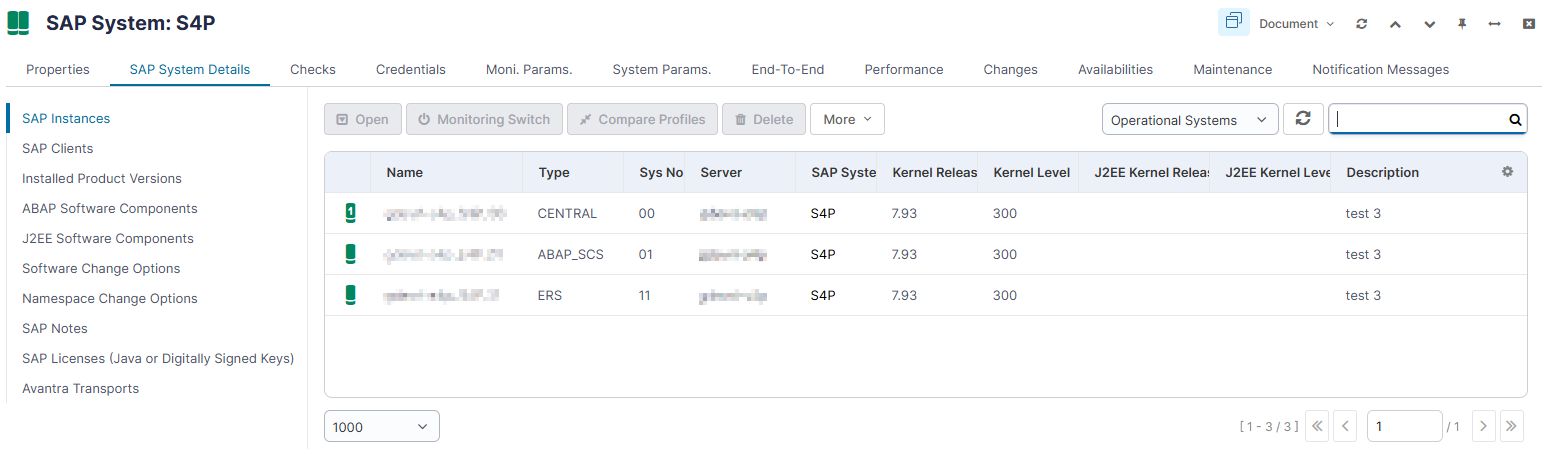 Auto-Discovered SAP Instances