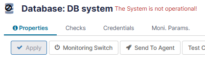 System not operational in the UI