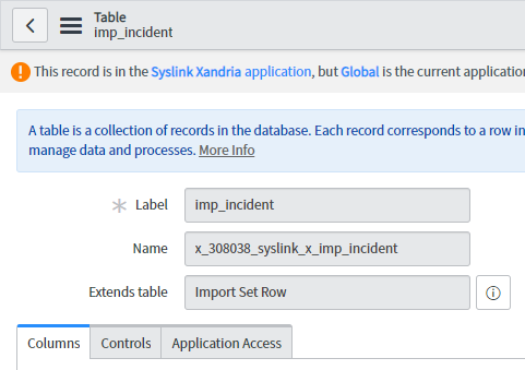 servicenow imp incident table