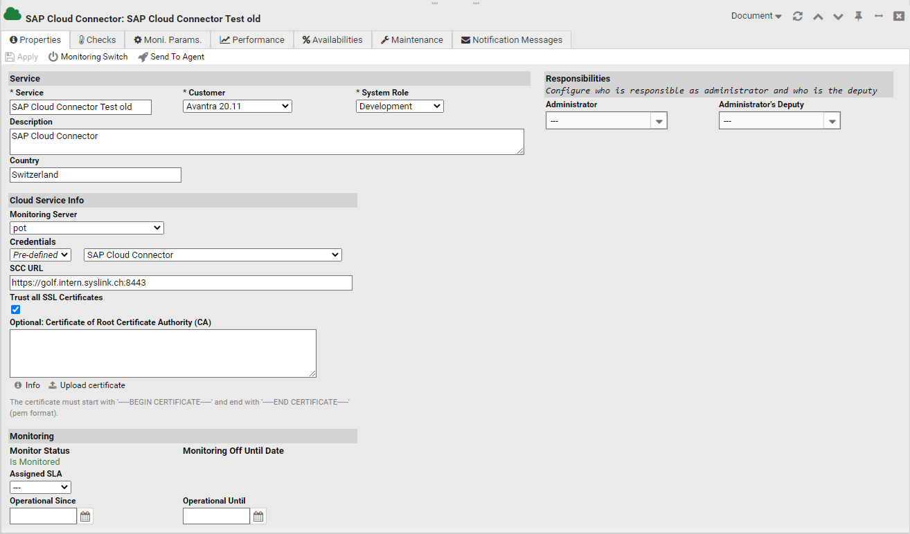 SAP Cloud Connector Properties