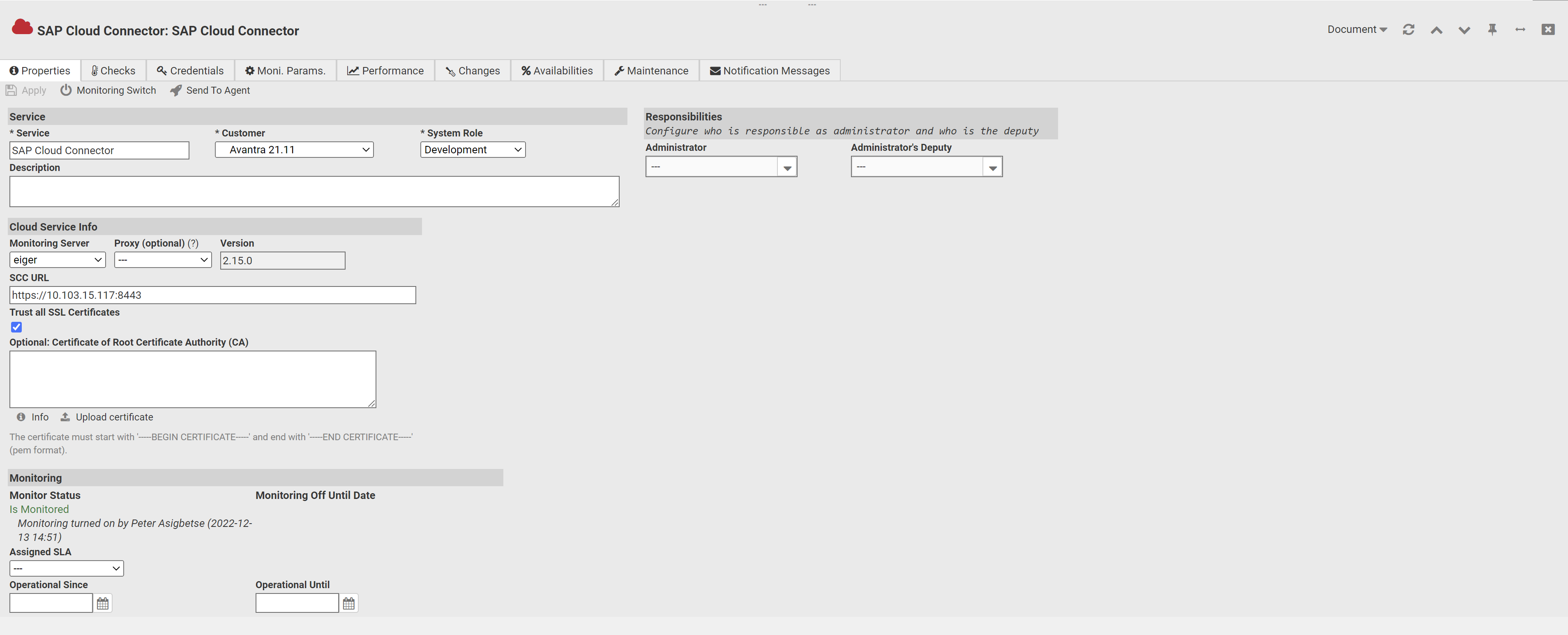 SAP Cloud Connector Properties