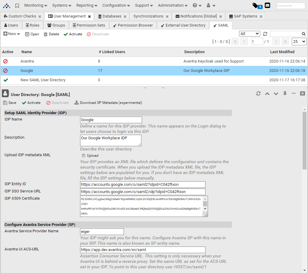 SAML Configurations