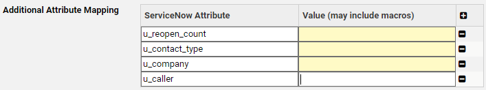 servicenow oc mappings