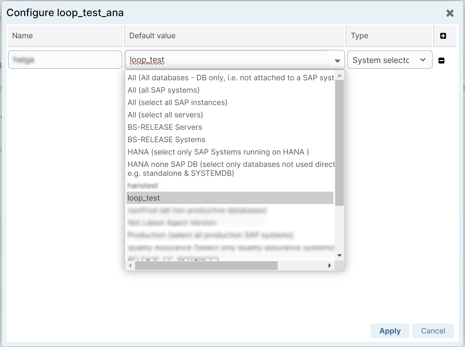 Configuring New Parameter