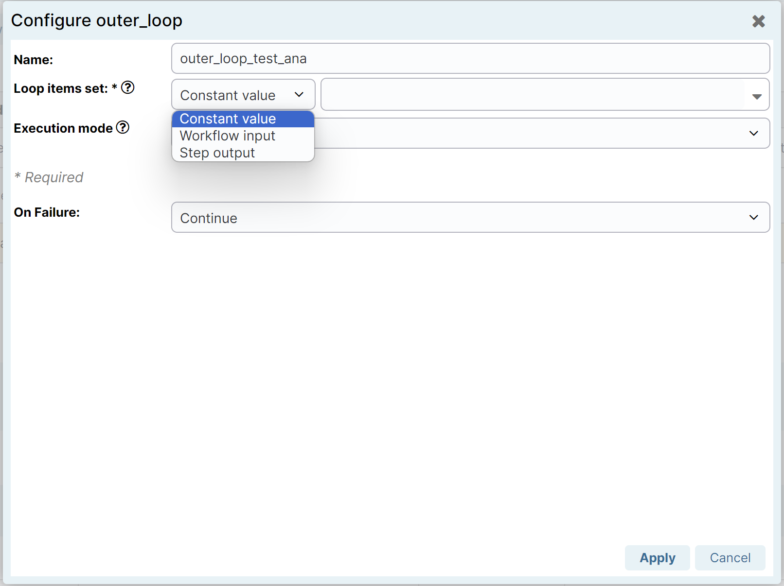 Configuring Workflow Step